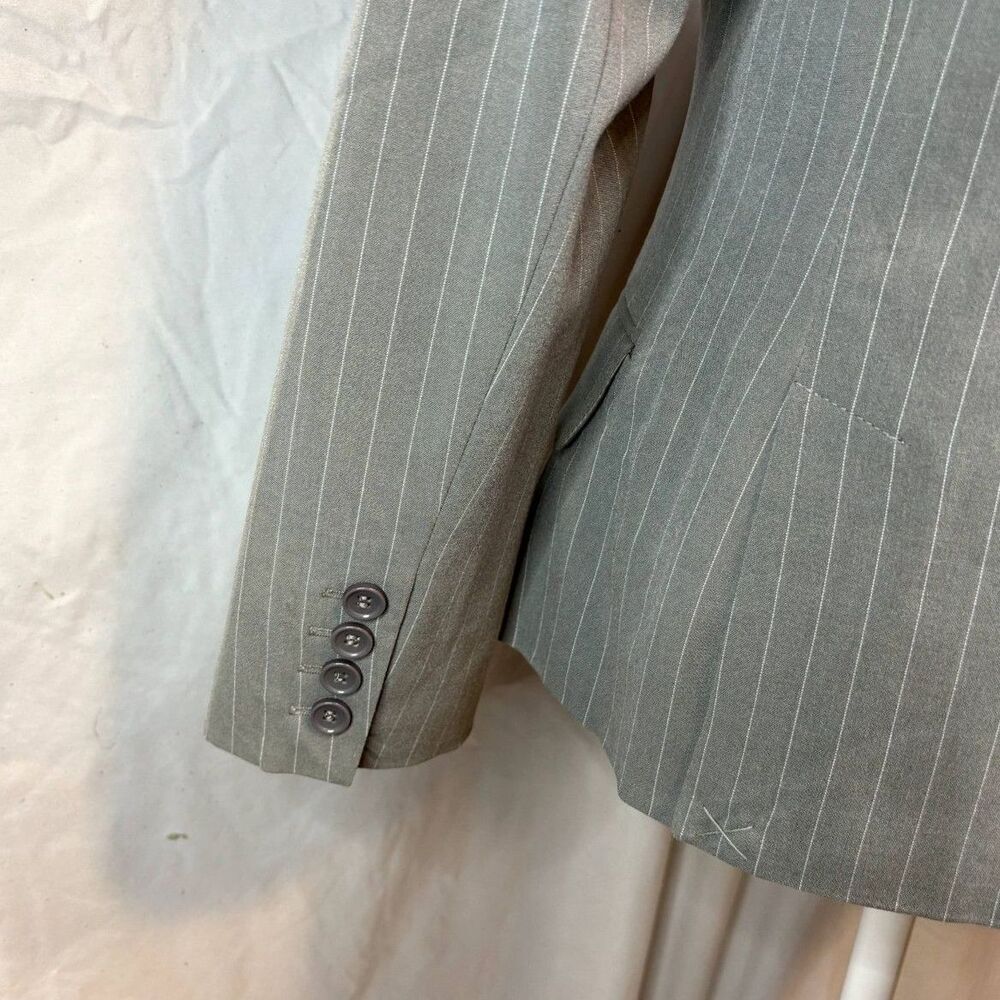 Steve & Barry's Uptown Gray Pinstripe Blazer One Button Womens Business NWT - Picture 7 of 8